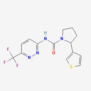 2-thiophen-3-yl-N-[6-(trifluoromethyl)pyridazin-3-yl]pyrrolidine-1-carboxamide