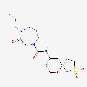 N-(2,2-dioxo-6-oxa-2lambda6-thiaspiro[4.5]decan-9-yl)-3-oxo-4-propyl-1,4-diazepane-1-carboxamide