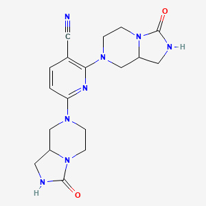 2,6-Bis(3-oxo-1,2,5,6,8,8a-hexahydroimidazo[1,5-a]pyrazin-7-yl)pyridine-3-carbonitrile