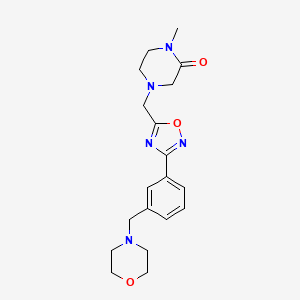 1-Methyl-4-[[3-[3-(morpholin-4-ylmethyl)phenyl]-1,2,4-oxadiazol-5-yl]methyl]piperazin-2-one