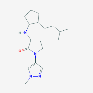 3-[[2-(3-Methylbutyl)cyclopentyl]amino]-1-(1-methylpyrazol-4-yl)pyrrolidin-2-one