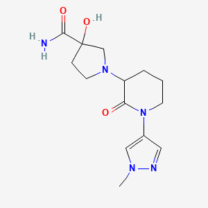 3-Hydroxy-1-[1-(1-methylpyrazol-4-yl)-2-oxopiperidin-3-yl]pyrrolidine-3-carboxamide