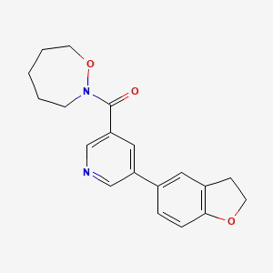 [5-(2,3-Dihydro-1-benzofuran-5-yl)pyridin-3-yl]-(oxazepan-2-yl)methanone