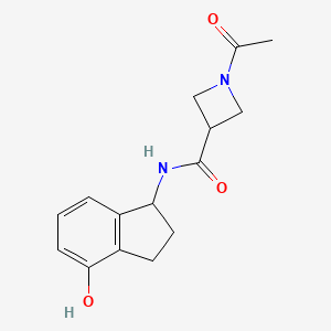 1-acetyl-N-(4-hydroxy-2,3-dihydro-1H-inden-1-yl)azetidine-3-carboxamide