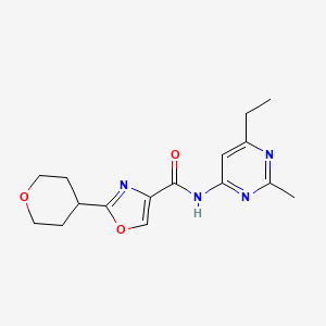 N-(6-ethyl-2-methylpyrimidin-4-yl)-2-(oxan-4-yl)-1,3-oxazole-4-carboxamide