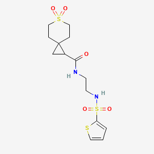 6,6-dioxo-N-[2-(thiophen-2-ylsulfonylamino)ethyl]-6lambda6-thiaspiro[2.5]octane-2-carboxamide