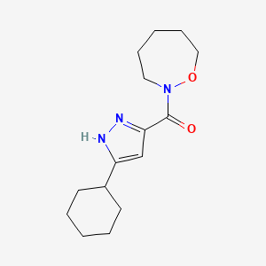 (5-cyclohexyl-1H-pyrazol-3-yl)-(oxazepan-2-yl)methanone