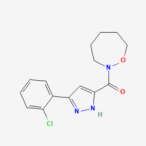 [3-(2-chlorophenyl)-1H-pyrazol-5-yl]-(oxazepan-2-yl)methanone