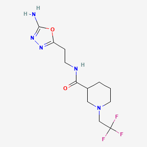 N-[2-(5-amino-1,3,4-oxadiazol-2-yl)ethyl]-1-(2,2,2-trifluoroethyl)piperidine-3-carboxamide