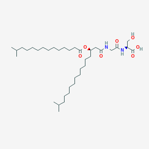 molecular formula C37H70N2O7 B067736 (2S)-3-hydroxy-2-[[2-[[(3R)-15-methyl-3-(13-methyltetradecanoyloxy)hexadecanoyl]amino]acetyl]amino]propanoic acid CAS No. 179095-19-3