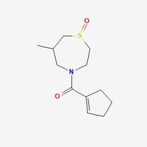 molecular formula C12H19NO2S B6774364 Cyclopenten-1-yl-(6-methyl-1-oxo-1,4-thiazepan-4-yl)methanone 