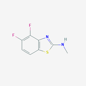 molecular formula C8H6F2N2S B067746 2-Benzothiazolamine, 4,5-difluoro-N-methyl- CAS No. 189949-37-9