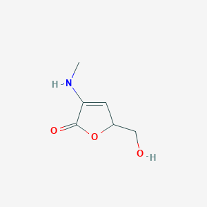 molecular formula C6H9NO3 B067756 3-methylamino-5-methylol-5H-furan-2-one CAS No. 166407-48-3