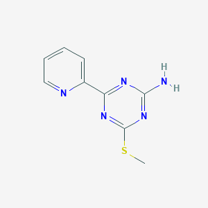 molecular formula C9H9N5S B067786 4-(Methylthio)-6-(2-pyridyl)-1,3,5-triazin-2-amine CAS No. 175204-53-2