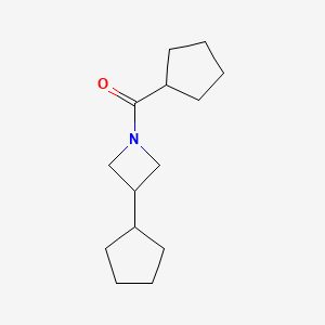 molecular formula C14H23NO B6778678 Cyclopentyl-(3-cyclopentylazetidin-1-yl)methanone 