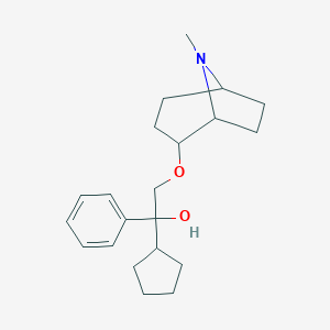 molecular formula C21H31NO2 B067797 2-(2'-Cyclopentyl-2'-phenyl-2'-hydroxyethoxy)tropane CAS No. 163526-71-4