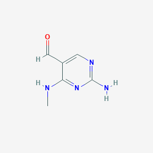 molecular formula C6H8N4O B067800 2-Amino-4-(methylamino)pyrimidine-5-carbaldehyde CAS No. 185040-30-6