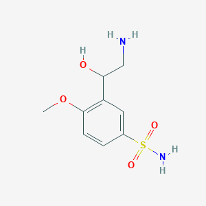 molecular formula C9H14N2O4S B067807 3-(2-Amino-1-hydroxyethyl)-4-methoxybenzene-1-sulfonamide CAS No. 189814-01-5