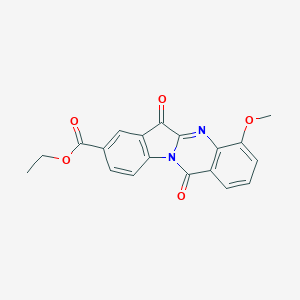 molecular formula C19H14N2O5 B067810 Ethyl 4-methoxy-6,12-dioxoindolo[2,1-b]quinazoline-8-carboxylate CAS No. 169038-53-3
