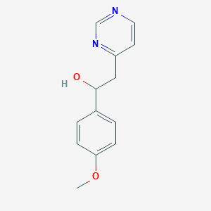 molecular formula C13H14N2O2 B067811 1-(4-Methoxyphenyl)-2-pyrimidin-4-ylethanol CAS No. 185848-10-6