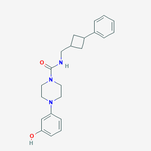 4-(3-hydroxyphenyl)-N-[(3-phenylcyclobutyl)methyl]piperazine-1-carboxamide