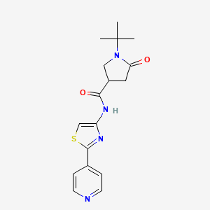 1-tert-butyl-5-oxo-N-(2-pyridin-4-yl-1,3-thiazol-4-yl)pyrrolidine-3-carboxamide