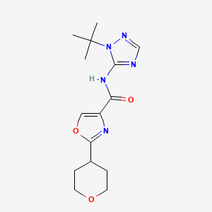 N-(2-tert-butyl-1,2,4-triazol-3-yl)-2-(oxan-4-yl)-1,3-oxazole-4-carboxamide