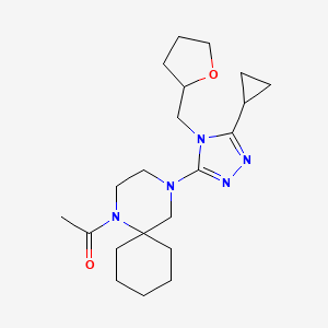 1-[4-[5-Cyclopropyl-4-(oxolan-2-ylmethyl)-1,2,4-triazol-3-yl]-1,4-diazaspiro[5.5]undecan-1-yl]ethanone