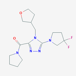 [5-(3,3-Difluoropyrrolidin-1-yl)-4-(oxolan-3-ylmethyl)-1,2,4-triazol-3-yl]-pyrrolidin-1-ylmethanone