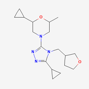 2-Cyclopropyl-4-[5-cyclopropyl-4-(oxolan-3-ylmethyl)-1,2,4-triazol-3-yl]-6-methylmorpholine