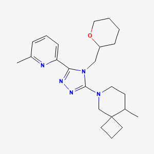 9-Methyl-6-[5-(6-methylpyridin-2-yl)-4-(oxan-2-ylmethyl)-1,2,4-triazol-3-yl]-6-azaspiro[3.5]nonane