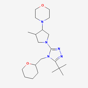 4-[1-[5-Tert-butyl-4-(oxan-2-ylmethyl)-1,2,4-triazol-3-yl]-4-methylpyrrolidin-3-yl]morpholine