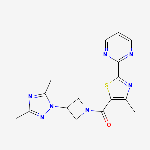 [3-(3,5-Dimethyl-1,2,4-triazol-1-yl)azetidin-1-yl]-(4-methyl-2-pyrimidin-2-yl-1,3-thiazol-5-yl)methanone