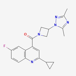 (2-Cyclopropyl-6-fluoroquinolin-4-yl)-[3-(3,5-dimethyl-1,2,4-triazol-1-yl)azetidin-1-yl]methanone