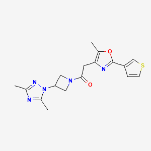 1-[3-(3,5-Dimethyl-1,2,4-triazol-1-yl)azetidin-1-yl]-2-(5-methyl-2-thiophen-3-yl-1,3-oxazol-4-yl)ethanone