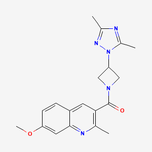 [3-(3,5-Dimethyl-1,2,4-triazol-1-yl)azetidin-1-yl]-(7-methoxy-2-methylquinolin-3-yl)methanone