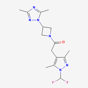 2-[1-(Difluoromethyl)-3,5-dimethylpyrazol-4-yl]-1-[3-(3,5-dimethyl-1,2,4-triazol-1-yl)azetidin-1-yl]ethanone