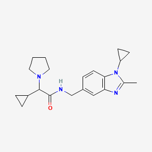 2-cyclopropyl-N-[(1-cyclopropyl-2-methylbenzimidazol-5-yl)methyl]-2-pyrrolidin-1-ylacetamide