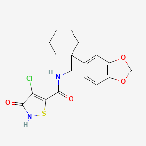 N-[[1-(1,3-benzodioxol-5-yl)cyclohexyl]methyl]-4-chloro-3-oxo-1,2-thiazole-5-carboxamide