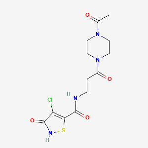 N-[3-(4-acetylpiperazin-1-yl)-3-oxopropyl]-4-chloro-3-oxo-1,2-thiazole-5-carboxamide