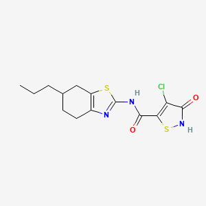 4-chloro-3-oxo-N-(6-propyl-4,5,6,7-tetrahydro-1,3-benzothiazol-2-yl)-1,2-thiazole-5-carboxamide