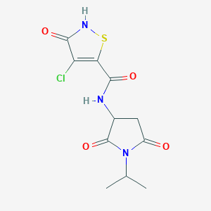 4-chloro-N-(2,5-dioxo-1-propan-2-ylpyrrolidin-3-yl)-3-oxo-1,2-thiazole-5-carboxamide