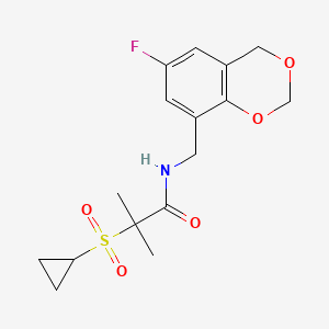 2-cyclopropylsulfonyl-N-[(6-fluoro-4H-1,3-benzodioxin-8-yl)methyl]-2-methylpropanamide