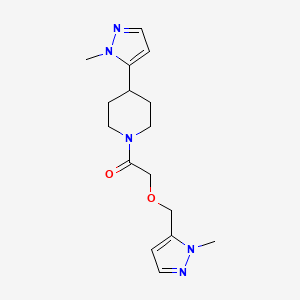 2-[(2-Methylpyrazol-3-yl)methoxy]-1-[4-(2-methylpyrazol-3-yl)piperidin-1-yl]ethanone