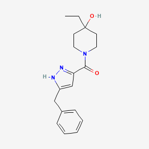 (5-benzyl-1H-pyrazol-3-yl)-(4-ethyl-4-hydroxypiperidin-1-yl)methanone