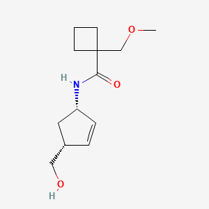 N-[(1S,4R)-4-(hydroxymethyl)cyclopent-2-en-1-yl]-1-(methoxymethyl)cyclobutane-1-carboxamide