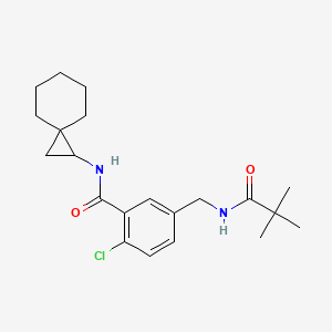 2-chloro-5-[(2,2-dimethylpropanoylamino)methyl]-N-spiro[2.5]octan-2-ylbenzamide