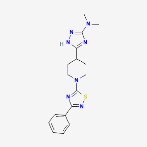 N,N-dimethyl-5-[1-(3-phenyl-1,2,4-thiadiazol-5-yl)piperidin-4-yl]-1H-1,2,4-triazol-3-amine