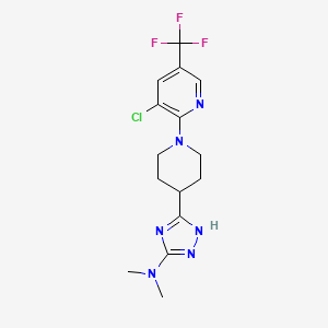 5-[1-[3-chloro-5-(trifluoromethyl)pyridin-2-yl]piperidin-4-yl]-N,N-dimethyl-1H-1,2,4-triazol-3-amine