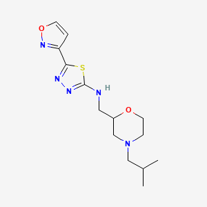 N-[[4-(2-methylpropyl)morpholin-2-yl]methyl]-5-(1,2-oxazol-3-yl)-1,3,4-thiadiazol-2-amine